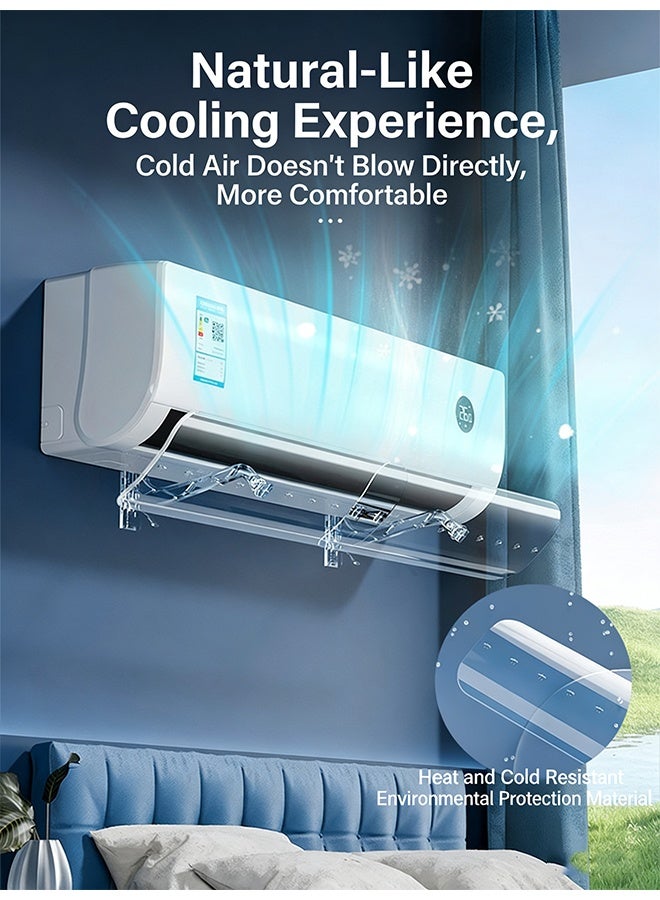 مكيف الهواء العاكس مكيف الهواء درع الرياح، تقسيم AC قابل للتعديل تدفق العاكس منع AC من التنفس مباشرة، 50-102CM القابلة للسحب AC الزجاج الأمامي - Image 4