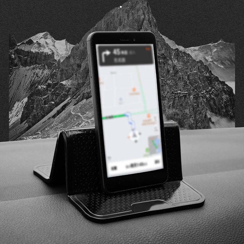 2pcs Foldable Mobile Phone Bracket Cushion Anti-skid Pad for Vehicle Car Auto (Black) - Image 3