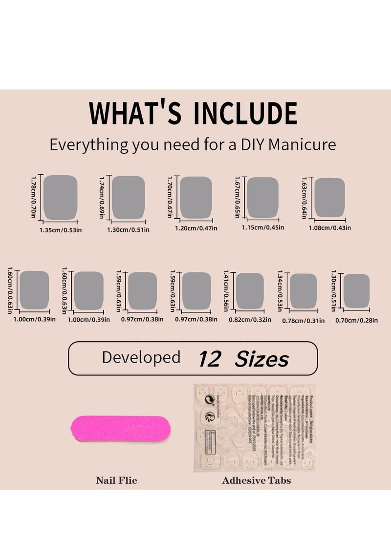 24-Piece Short Square Press-on Toenails:Acrylic Fake Nails ,toe fake nails for Seamless Fit
