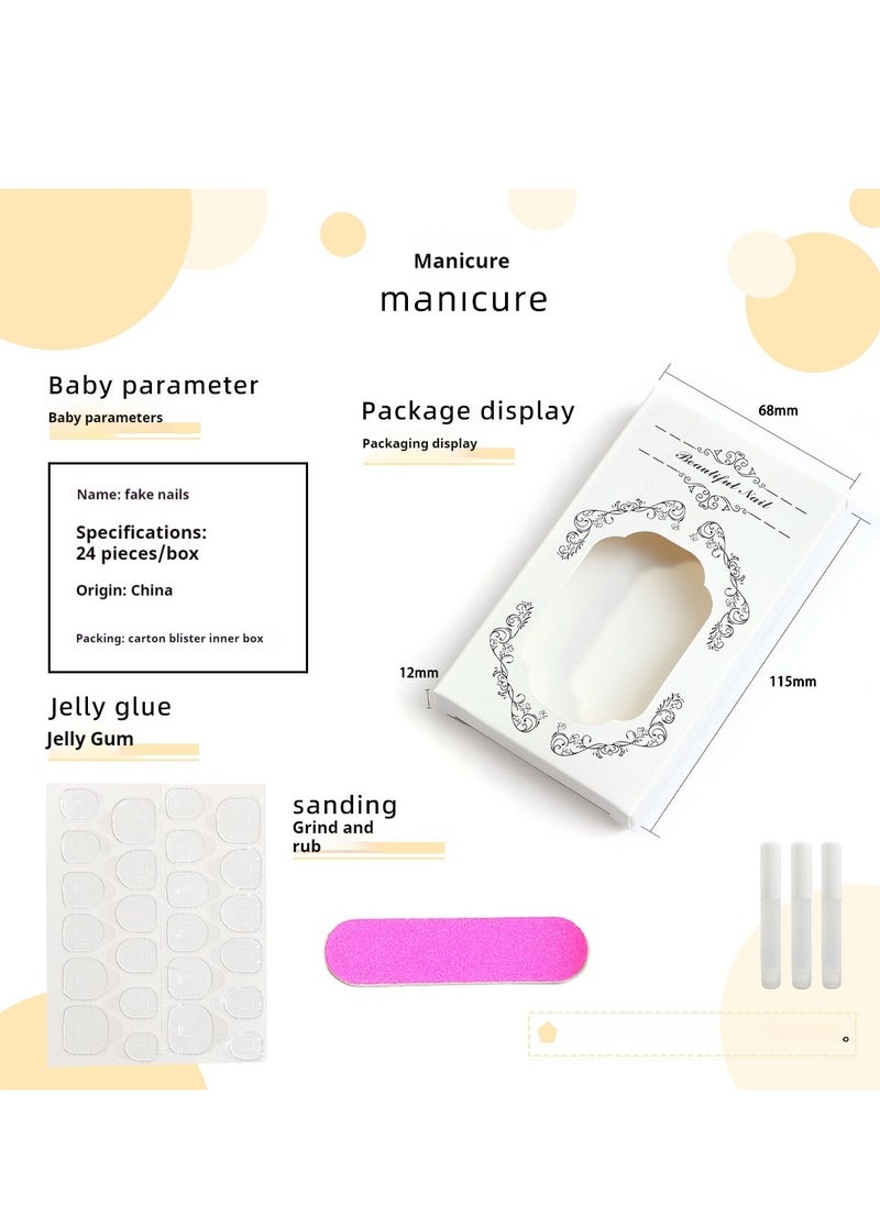 24-Piece Short Square Press-on Toenails:Acrylic Fake Nails ,toe fake nails for Seamless Fit