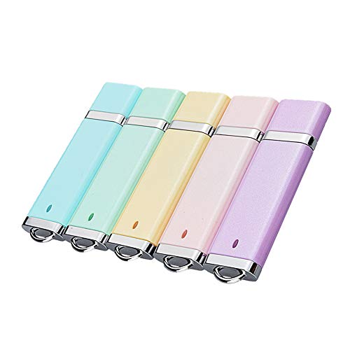 KOOTION 5 X 32GB Enamel USB 2.0 Flash Drive Thumb Drives Memory Stick - 5 Colors (Blue, Green, Pink, Purple, Yellow,) - Image 1