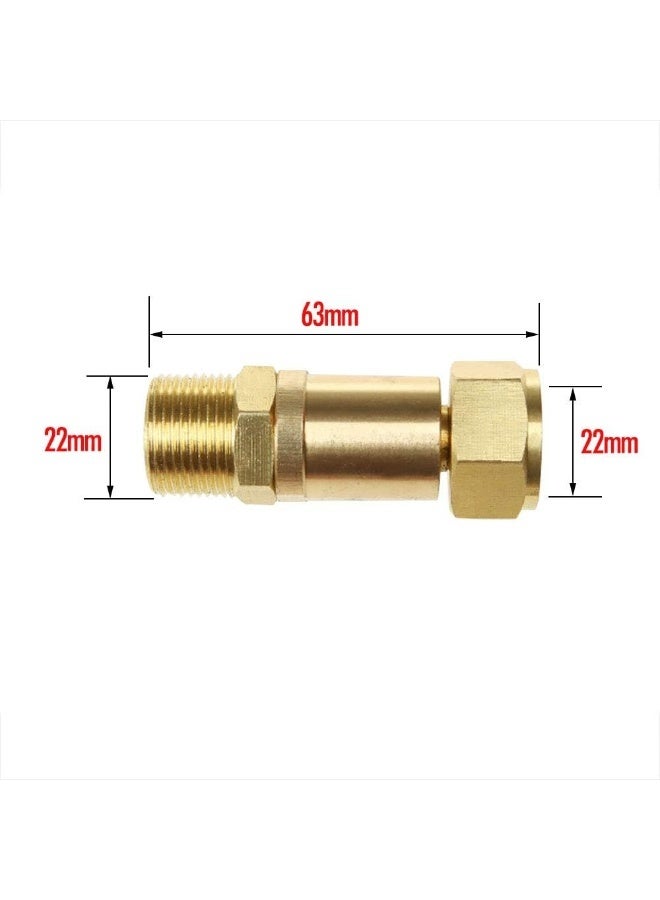 NUZAMAS Pressure Washer Hose Swivel Adaptor, Free Kinking Connector, Solid Brass Made, M22 Inlet Outlet Connection  - Image 2