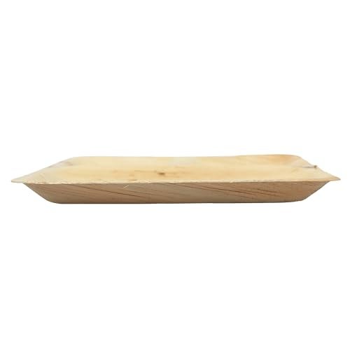 Clazkit 50 Pack | 3 Compartment Palm Leaf Plates | Disposable Eco-Friendly Biodegradable Like Bamboo Plates | Party, Wedding, Event Plates 9" X9' - Image 5