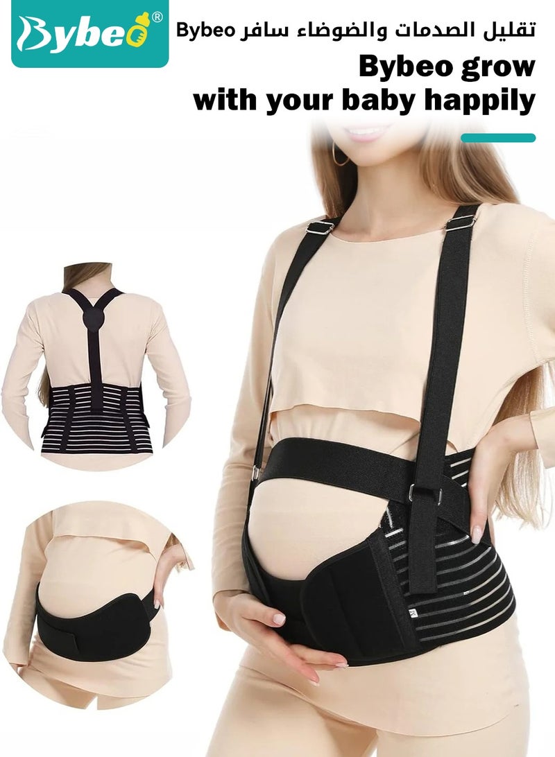 Bybeo Pregnancy Belly Support Band, Adjustable Breathable Maternity Support Belt, Adjustable 3-in-1 Maternity Belt with Shoulder Strap and Back Support - Image 2