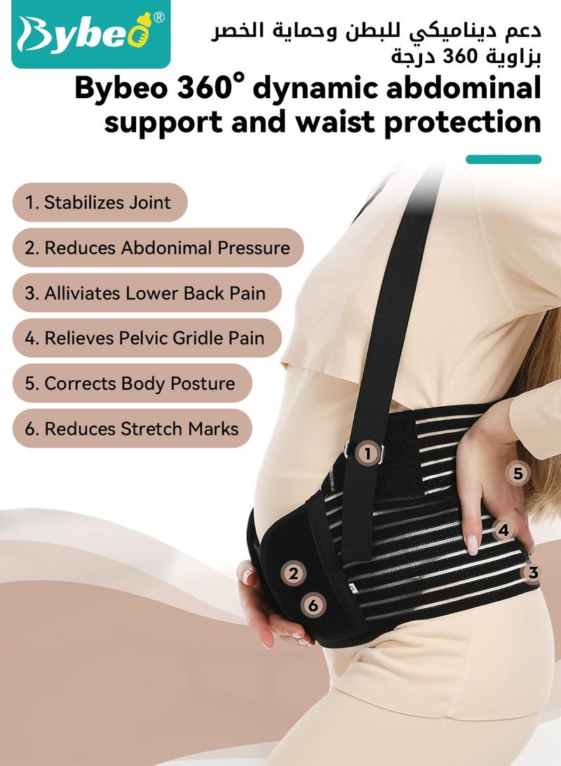 Bybeo Pregnancy Belly Support Band, Adjustable Breathable Maternity Support Belt, Adjustable 3-in-1 Maternity Belt with Shoulder Strap and Back Support - Image 5