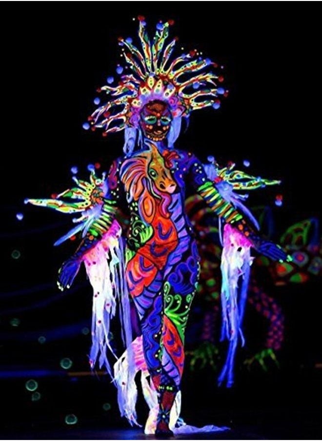 Glow in Dark Body Paint Body&Face Glow Backlight Neon Fluorescent 0.34oz Set of 6 Tubes