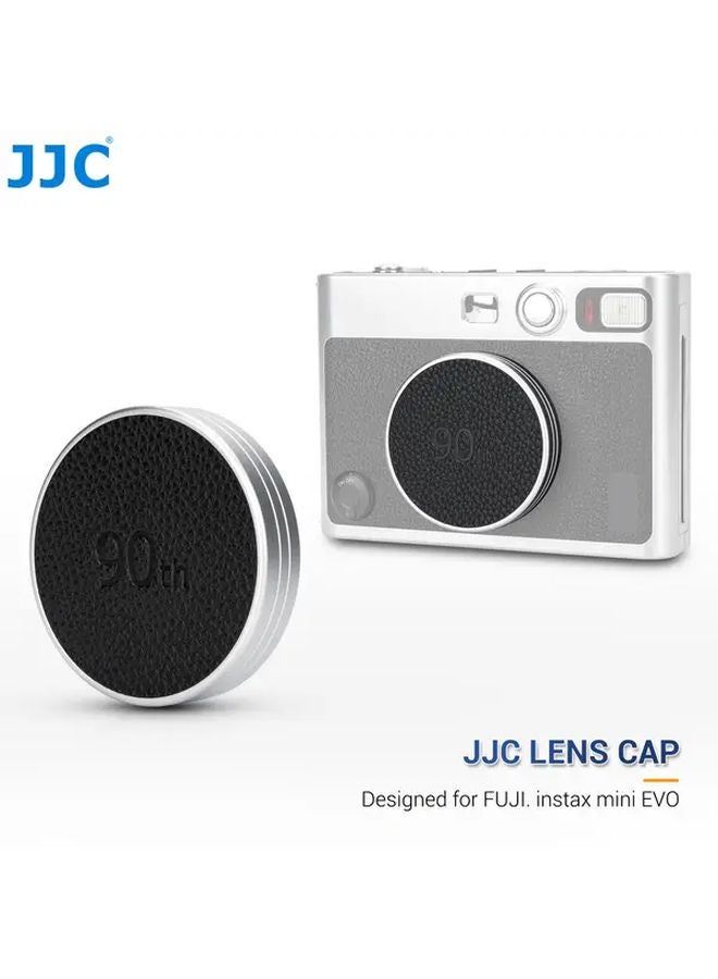 Black Silver Retro Lens Cap for Fujifilm Instax Mini EVO Anti Dust Aluminum Camera Cover - Image 2
