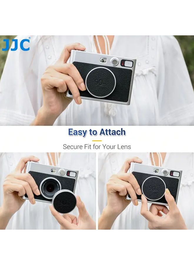 Black Silver Retro Lens Cap for Fujifilm Instax Mini EVO Anti Dust Aluminum Camera Cover - Image 4