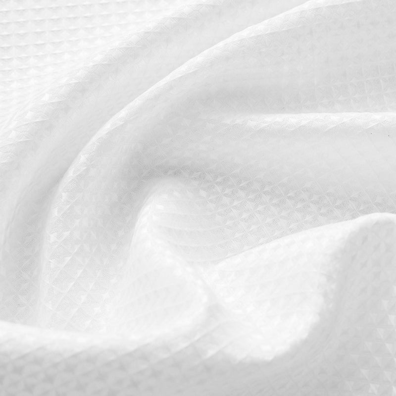 Home Queen Waffle Curtain Valance Window Treatment for Kitchen Bathroom Window  Straight Window Valance  Set of 1  60 X 16 Inch  Solid White - Image 5
