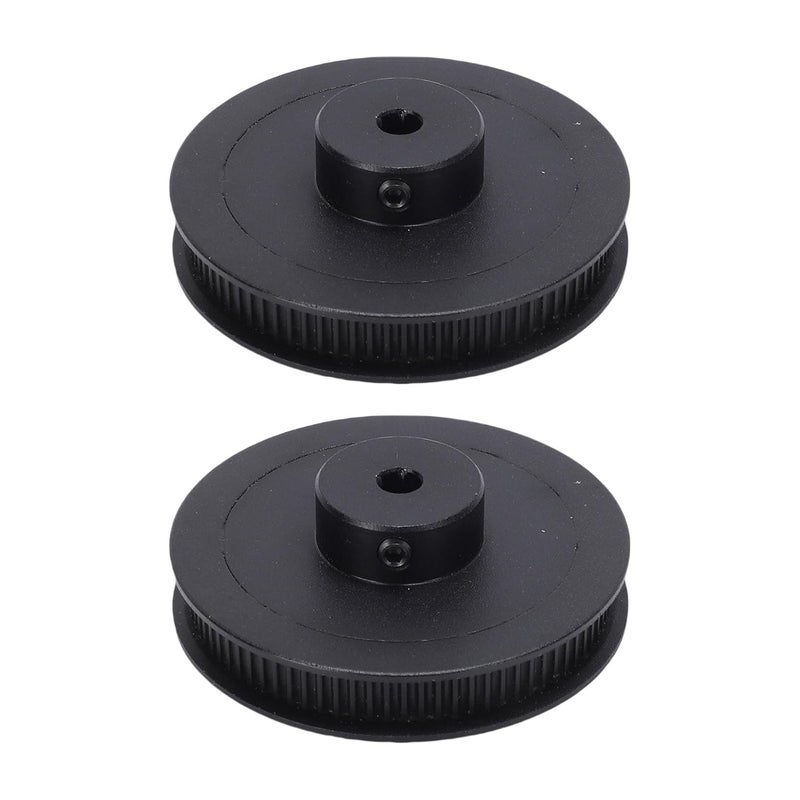Hilitand 2Pcs 80 Teeth 2GT Synchronous Wheel Bored Single Groove Web Sheaves Aluminum Alloy V Belt Pulley 6mm Width for 3D Printer - Image 1