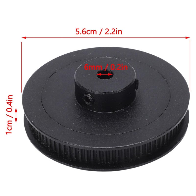 Hilitand 2Pcs 80 Teeth 2GT Synchronous Wheel Bored Single Groove Web Sheaves Aluminum Alloy V Belt Pulley 6mm Width for 3D Printer - Image 2