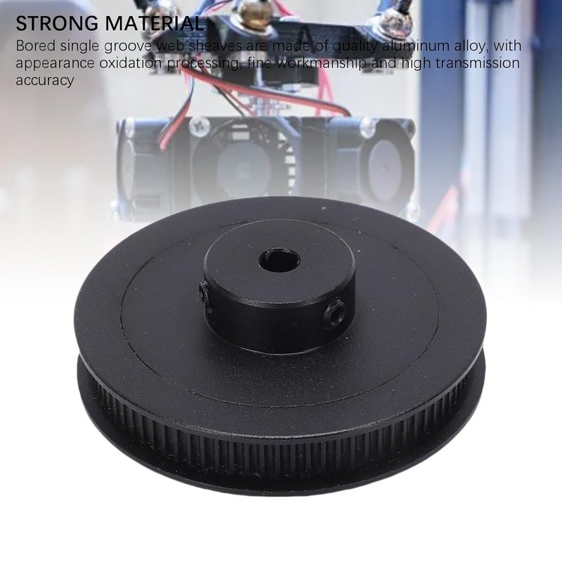 Hilitand 2Pcs 80 Teeth 2GT Synchronous Wheel Bored Single Groove Web Sheaves Aluminum Alloy V Belt Pulley 6mm Width for 3D Printer - Image 4