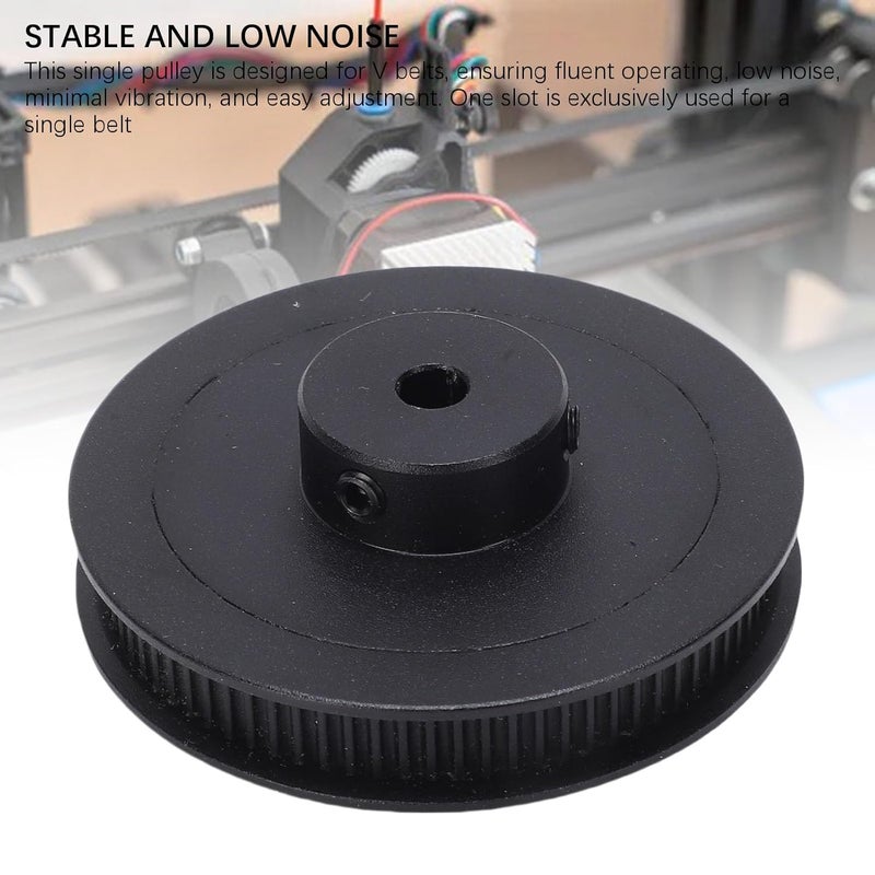 Hilitand 2Pcs 80 Teeth 2GT Synchronous Wheel Bored Single Groove Web Sheaves Aluminum Alloy V Belt Pulley 6mm Width for 3D Printer - Image 5