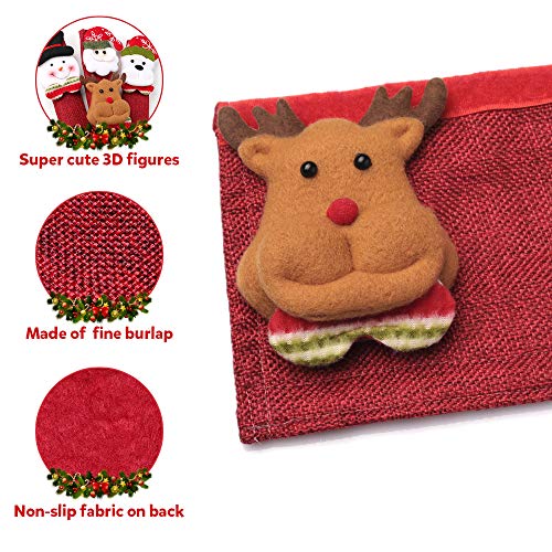 D-FantiX Christmas Refrigerator Handle Covers Set of 8, Santa Snowman Kitchen Appliance Covers Fridge Microwave Oven Dishwasher Refrigerator Door Handle Covers Protector Christmas Decorations - Image 3