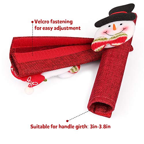 D-FantiX Christmas Refrigerator Handle Covers Set of 8, Santa Snowman Kitchen Appliance Covers Fridge Microwave Oven Dishwasher Refrigerator Door Handle Covers Protector Christmas Decorations - Image 4