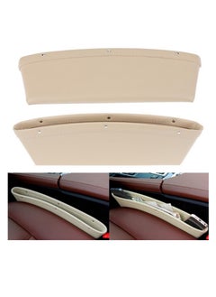 NOVOLAN NOVOLAN Car Storage Box Seat Gap Car Garbage Bin Car Mobile Phone Storage Box Bag Leather Storage, Space-saving, Attractive and Practical, Easy Installation, Large Convenient Storage 1 Pack (beige)  - Image 1