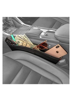 NOVOLAN NOVOLAN Car Storage Box Seat Gap Car Garbage Bin Car Mobile Phone Storage Box Bag Leather Storage, Space-saving, Attractive and Practical, Easy Installation, Large Convenient Storage 1 Pack (beige)  - Image 2
