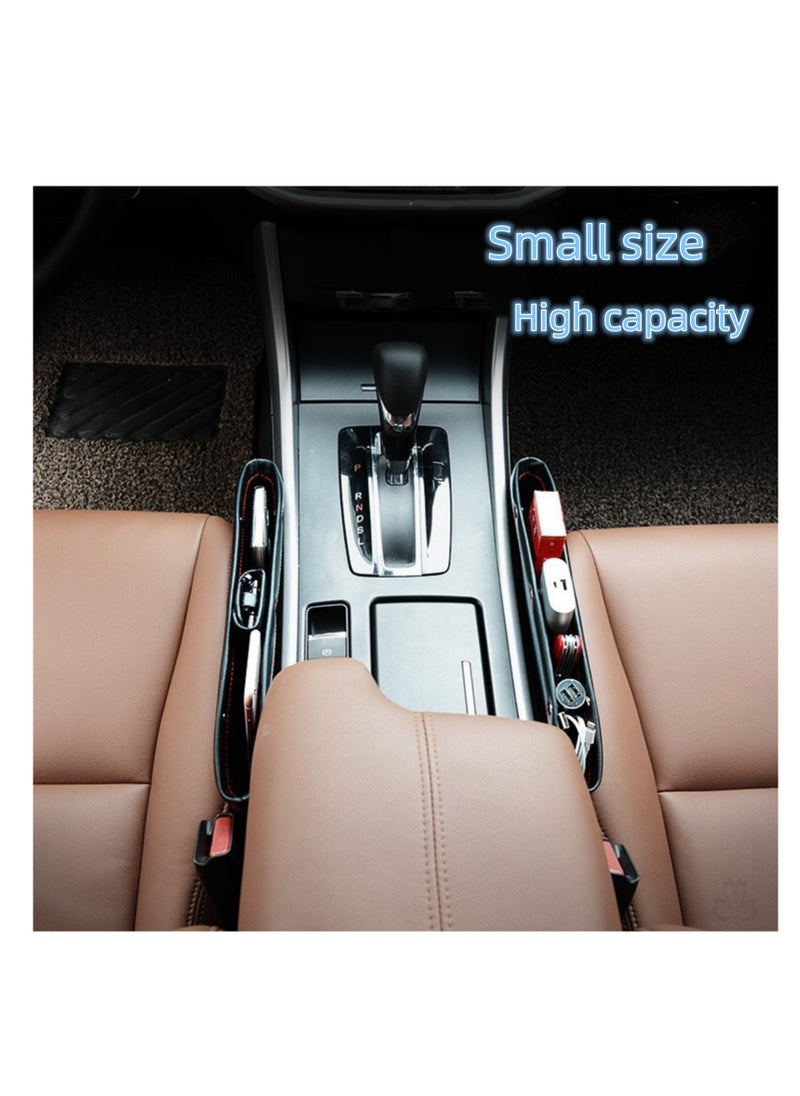 NOVOLAN - NOVOLAN Car Storage Box Seat Gap Car Garbage Bin Car Mobile Phone Storage Box Bag Leather Storage, Space-saving, Attractive and Practical, Easy Installation, Large Convenient Storage 1 Pack (beige) - Image 1