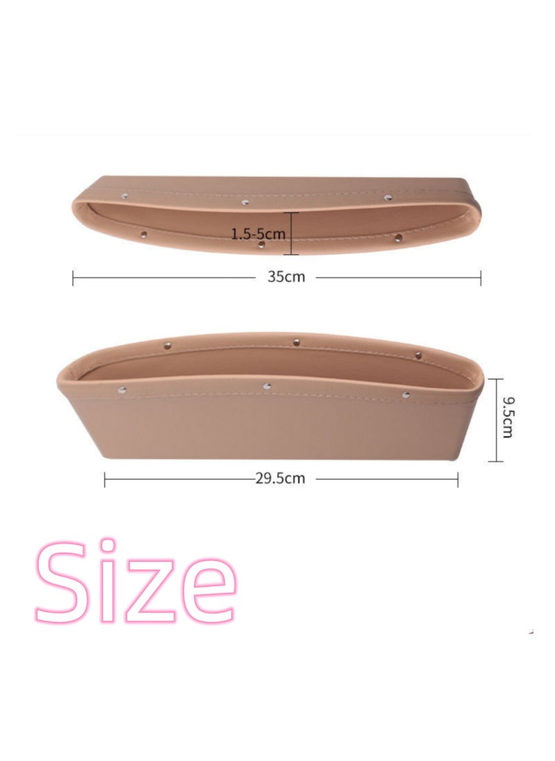 NOVOLAN - NOVOLAN Car Storage Box Seat Gap Car Garbage Bin Car Mobile Phone Storage Box Bag Leather Storage, Space-saving, Attractive and Practical, Easy Installation, Large Convenient Storage 1 Pack (beige) - Image 1