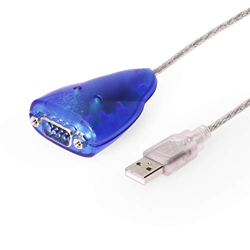 USBGear® USB to RS232 Serial Adapter - 6ft USB to DB9 Cable with Status LEDs, FTDI Chip, Cross-Platform Compatible - Image 1