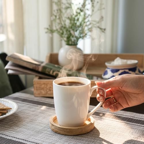 Femora Ceramic Tea Cups Set of 6 | 160ml Each | Microwave & Dishwasher Safe | Break & Scratch Resistant | Handcrafted Design | Perfect for Home, Office & Gifting | White - Image 5