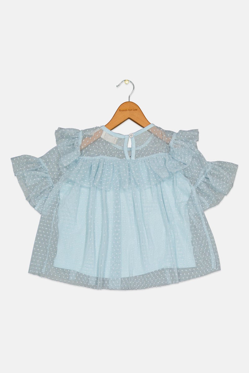 KOTON Toddlers Girl Embroidered Dress, Light Blue - Image 2