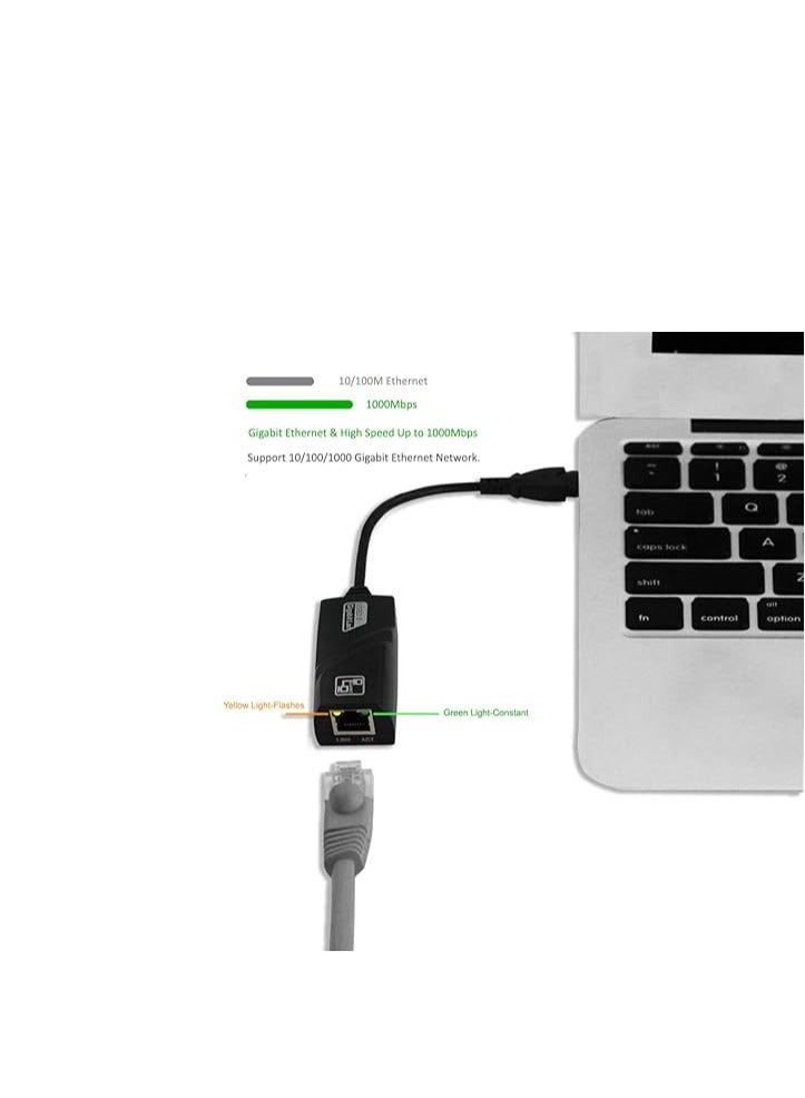 InstallerCCTV USB to Ethernet Adapter 3.0, adds Network connectivity to Computer with USB Port, 10/100/1000 Gigabit Ethernet Converter LAN Wired USB Network Adapter for MacBook, iMac Pro, Chromebook - Image 3