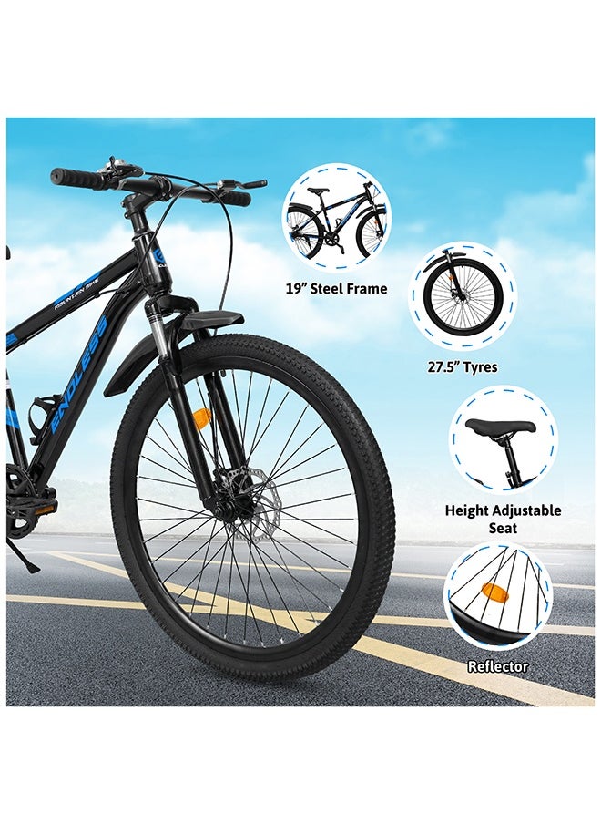 ENDLESS  27.5" Mountain Bike for Adults | High Carbon Steel 19" Frame, Disc Brakes, Suspension MTB with Front & Rear Mudguards, Adjustable Seat, 2.135" All-Terrain Tires – Perfect for Men & Women  - Image 3