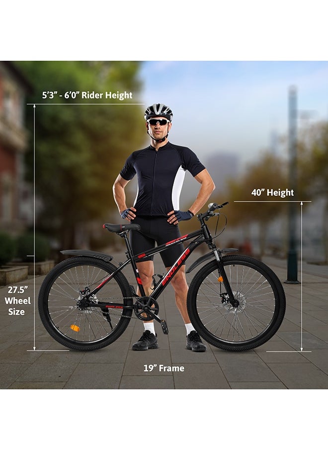 ENDLESS  27.5" Mountain Bike for Adults | High Carbon Steel 19" Frame, Disc Brakes, Suspension MTB with Front & Rear Mudguards, Adjustable Seat, 2.135" All-Terrain Tires – Perfect for Men & Women  - Image 5