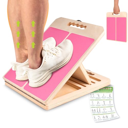 UOPON Slant Board for Calf Stretching, Adjustable Portable Wooden Incline Board for Calf Stretcher with Training Poster, 300 Lbs Weight Capacity Calf Stretch Wedge for Leg, Knees, Heel, Ankle & Stretching - Image 1