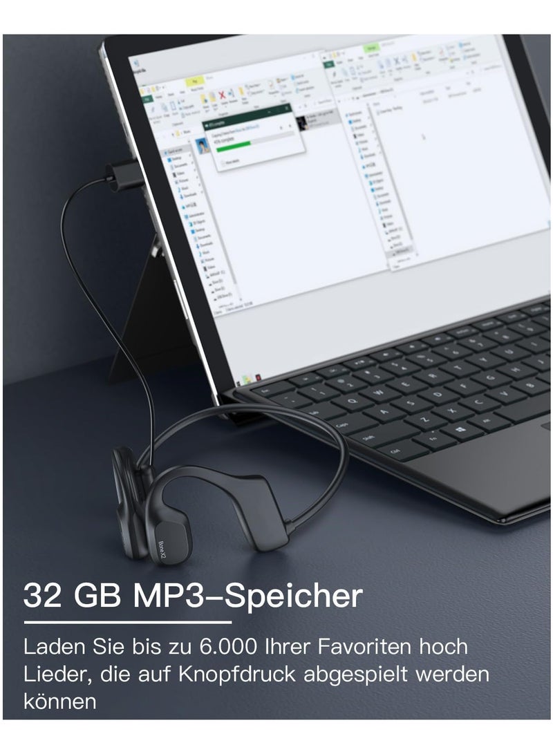 general Swimming Headphones - IP68 waterproof bone conduction wireless open ear Bluetooth 5.3 headphones with 32GB MP3 player, perfect for swimming, running, cycling, fitness and office - Image 4