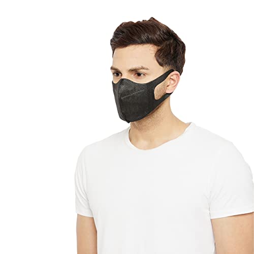 Romsons قناع وجه رومسونز كومفيت ثلاثي الأبعاد للاستخدام مرة واحدة مع حماية بأربع طبقات - أسود (عبوة من 2) 50 قطعة - Image 2