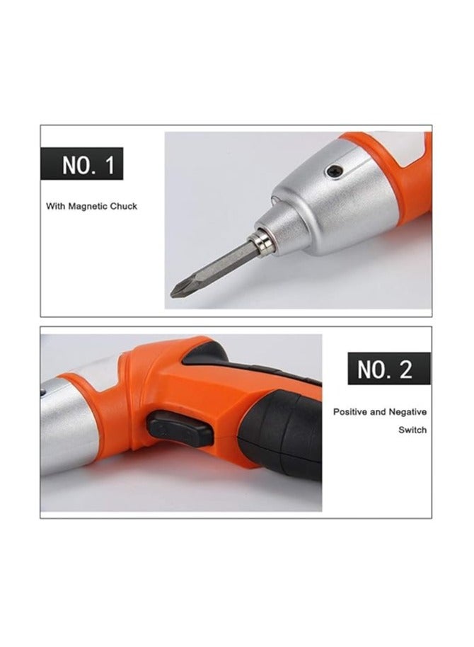 Rechargeable Electric Screwdriver | Cordless Screwdriver with Light | 3.6V 1300mAh Li-ion Dual LED Palm-Sized Screw Gun - Image 5