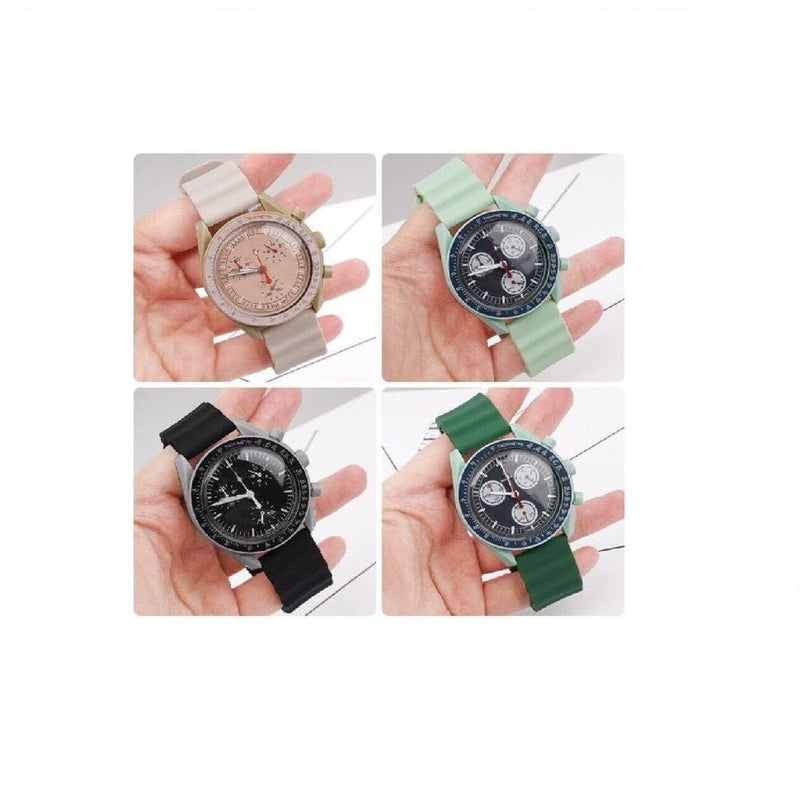 PEFKO PSS79 22MM Soft Silicone Ocean Loop Bands / Straps Compatible with Huawei GT2(46mm) / Honor Magic Watch 2(46mm) / Noise Pulse Go Buzz / Boat Flash / Xtend / Xtend Pro / Noise Colorfit Ultra Fireboltt Rage / Fireboltt Phoenix / Noise Colorfit Pulse Grand / Noise Colorfit Pulse 2 Max Smart Watch & All 22mm lug Watches For Men Women Unisex (22MM [ OCEAN ], ORANGE) - Image 5