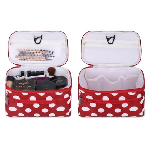KUKLAR Polyester Waterproof Multifunctional Small Cosmetic Bag for Women, Makeup Bag for Travel, Cosmetic Bag Pouch,Makeup Organizer Perfectly Fit in Any Suitcase Or Big Bag (RED) - Image 5