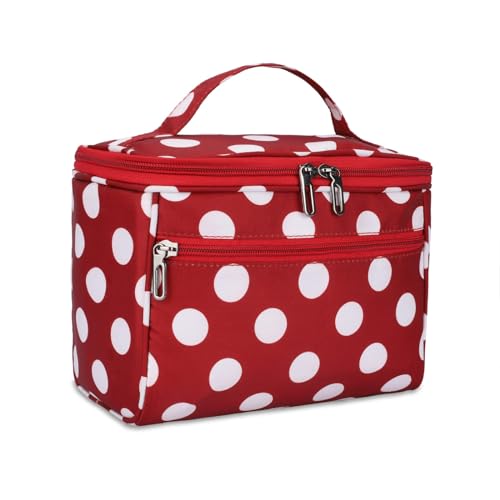 KUKLAR Polyester Waterproof Multifunctional Small Cosmetic Bag for Women, Makeup Bag for Travel, Cosmetic Bag Pouch,Makeup Organizer Perfectly Fit in Any Suitcase Or Big Bag (RED) - Image 2