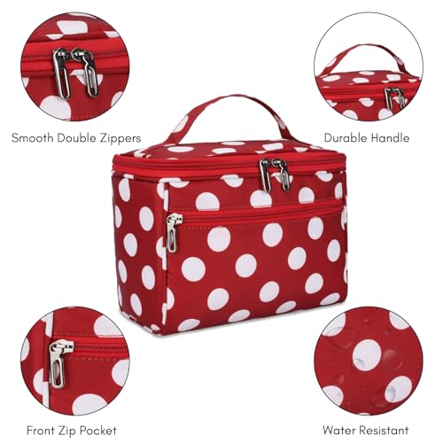 KUKLAR Polyester Waterproof Multifunctional Small Cosmetic Bag for Women, Makeup Bag for Travel, Cosmetic Bag Pouch,Makeup Organizer Perfectly Fit in Any Suitcase Or Big Bag (RED) - Image 3
