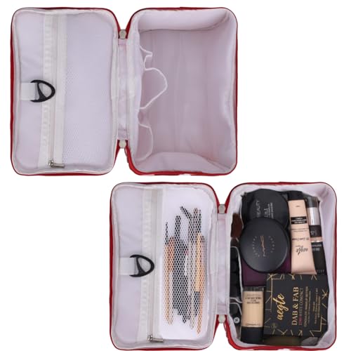 KUKLAR Polyester Waterproof Multifunctional Small Cosmetic Bag for Women, Makeup Bag for Travel, Cosmetic Bag Pouch,Makeup Organizer Perfectly Fit in Any Suitcase Or Big Bag (RED) - Image 4