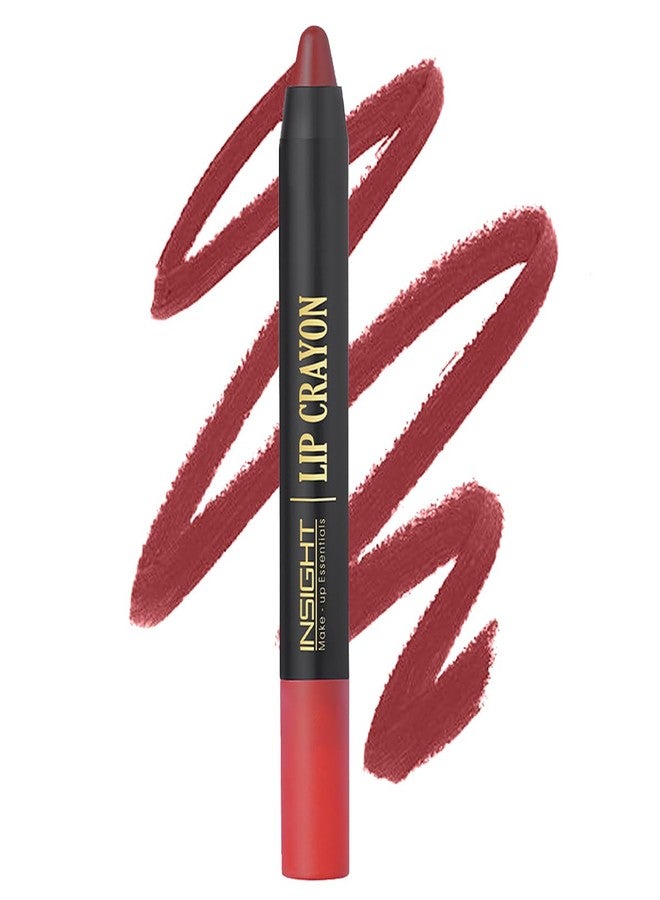 INSIGHT Long Lasting Lip Crayon - All-Day Comfort | Matte Finish | Waterproof | Enriched with Vitamin E & Kojic Acid|Sharpenable Tip|Full Coverage| Lightweight Lipstick (Sunset Kiss) - 7g - Image 1