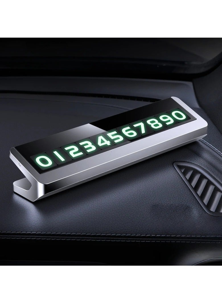 AROAQ Car Temporary Parking Card Universal Rotating Phone Number Plate Aluminum Stickers Car Parking Stop Styling Auto Accessories - Image 2