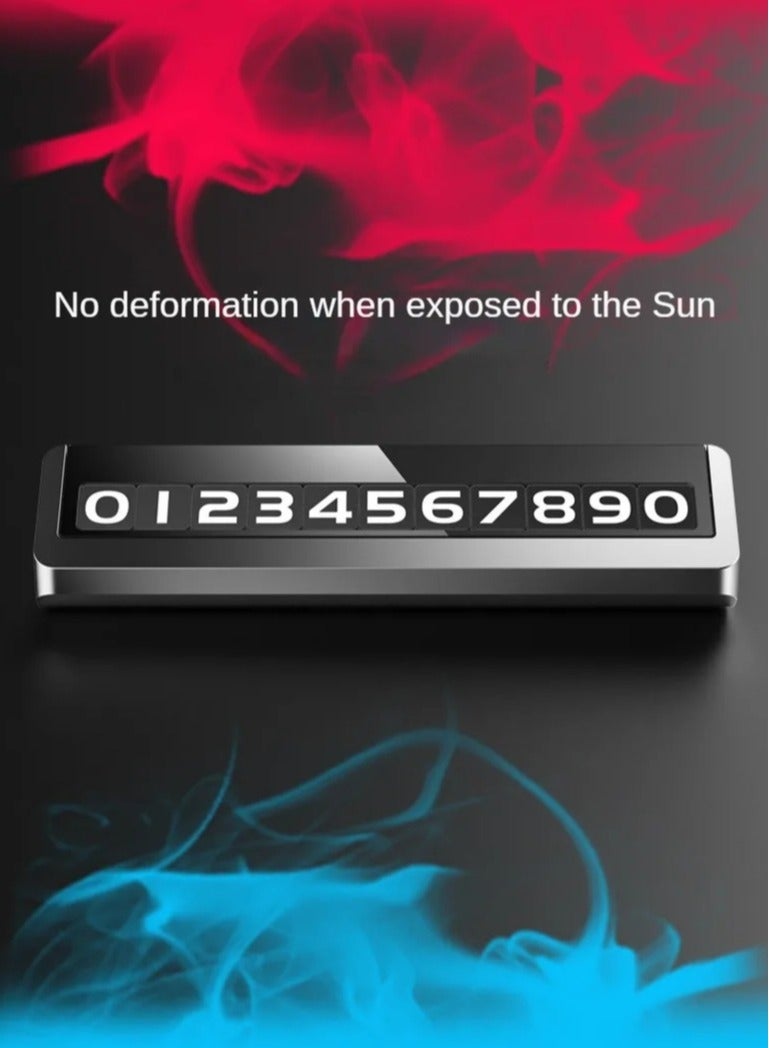 AROAQ Car Temporary Parking Card Universal Rotating Phone Number Plate Aluminum Stickers Car Parking Stop Styling Auto Accessories - Image 5