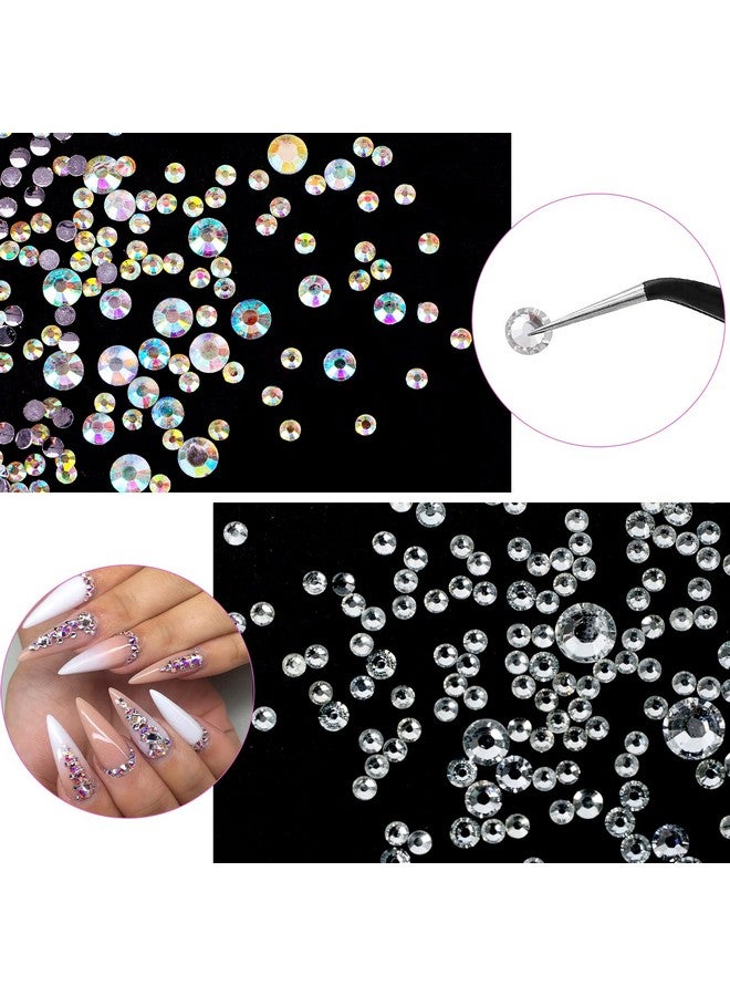 Canvalite 2784PCS Rhinestones Crystal AB Rhinestones for Nail with 5Pcs 3ml B7000 Jewelry Glue and Pick Up Tweezers and Nail Rhinestone Picker, Nail Art Tools,Stocking Stuffers Gifts for Women - Image 5