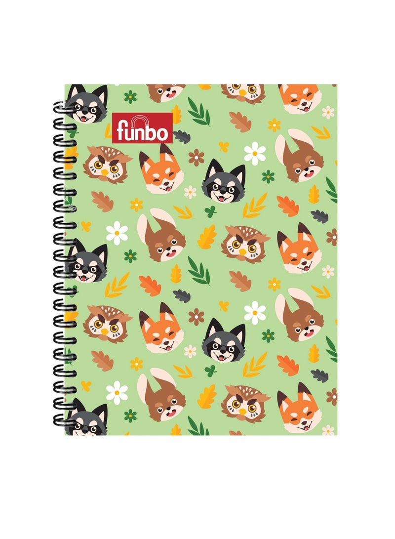 Funbo دفتر بحجم A5 بخط واحد مع غلاف PP 80 ورقة - Image 1