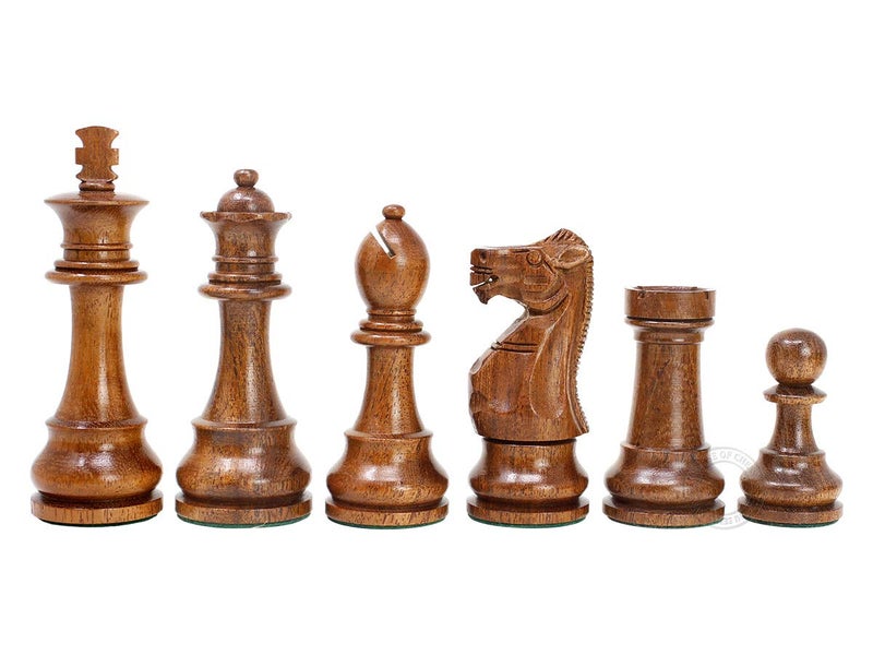 House of Chess مجموعة شطرنج فريدة من نوعها من خشب الأكاسيا الذهبي وقطع شطرنج ستانتون في بيت الشطرنج بارتفاع ملك 375 95 مم و2 ملكة إضافية مثقلة - Image 3