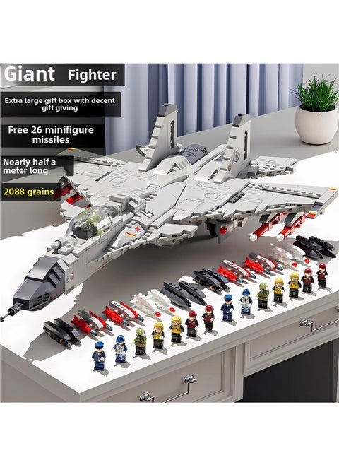 2025 Large Combat J-15 Assembled 20 Aircraft Chinese Building Blocks Difficult Toy Boy Birthday Gift-Color:Nearly Half A Meter Long J-15 Fighter Aircraft In Bag-Specification:Standard