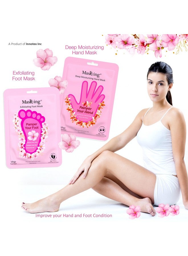 MASKING Masking Hand Gloves Mask and Exfoliating Foot Mask for Deep Moisturisation and Exfoliating, Smooth Silky and Brightening hand and Foot Each 20g (Combo 02) - Image 3