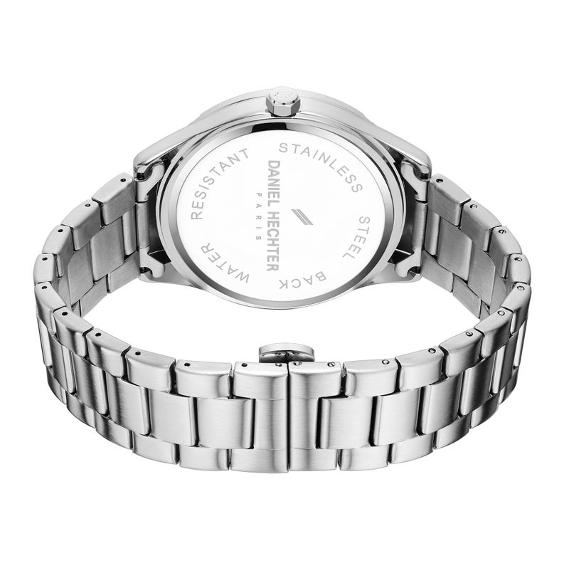 Daniel Hechter Paris Bastille Collection Analog Watch for Men with Round Dial, Stainless Steel Strap and Date Function-DHM1014 - Image 5