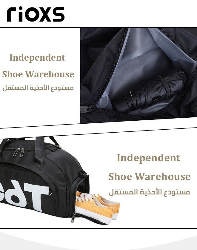 RIOXS Gym Sacks For Men Women, Roomy Gym Bag With Shoes Compartment & Wet Pocket, Unisex Versatile Duffle Bag, Personalized Travel Bags Personal Items Bag, Waterproof Protable Bag For Exercise/ Fitness/ Yoga, Sports Holdall Backpack - Image 3