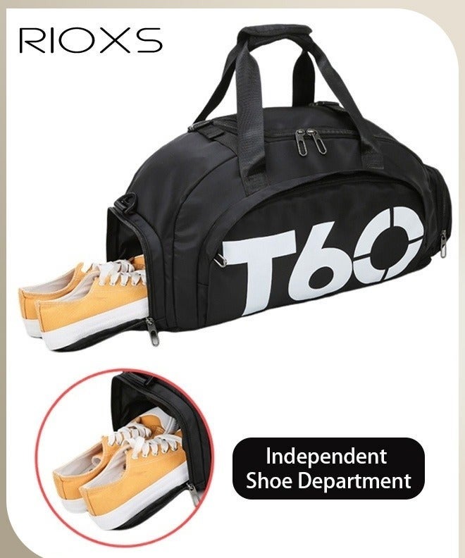 RIOXS Gym Sacks For Men Women, Roomy Gym Bag With Shoes Compartment & Wet Pocket, Unisex Versatile Duffle Bag, Personalized Travel Bags Personal Items Bag, Waterproof Protable Bag For Exercise/ Fitness/ Yoga, Sports Holdall Backpack - Image 1