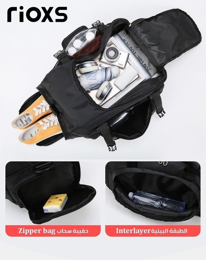 RIOXS Gym Sacks For Men Women, Roomy Gym Bag With Shoes Compartment & Wet Pocket, Unisex Versatile Duffle Bag, Personalized Travel Bags Personal Items Bag, Waterproof Protable Bag For Exercise/ Fitness/ Yoga, Sports Holdall Backpack - Image 5